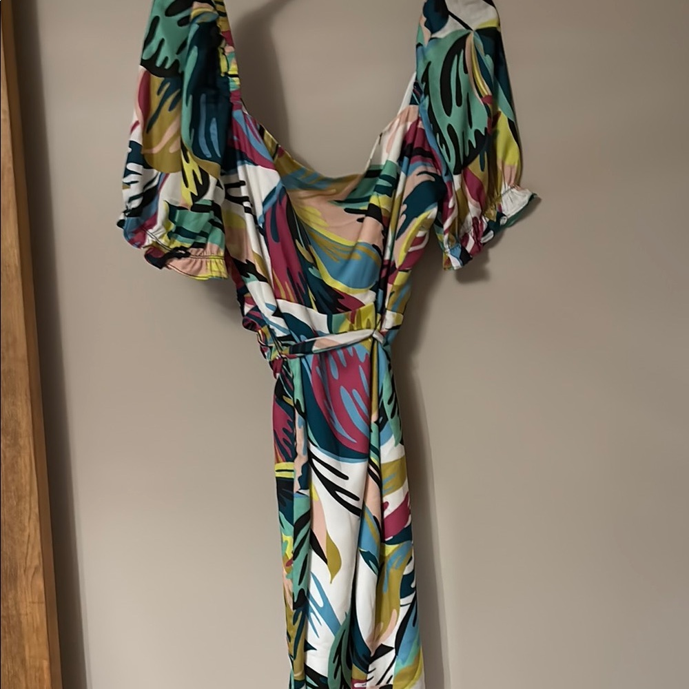 Adelyn Rae Colorful Wrap Dress - Picture 2 of 3